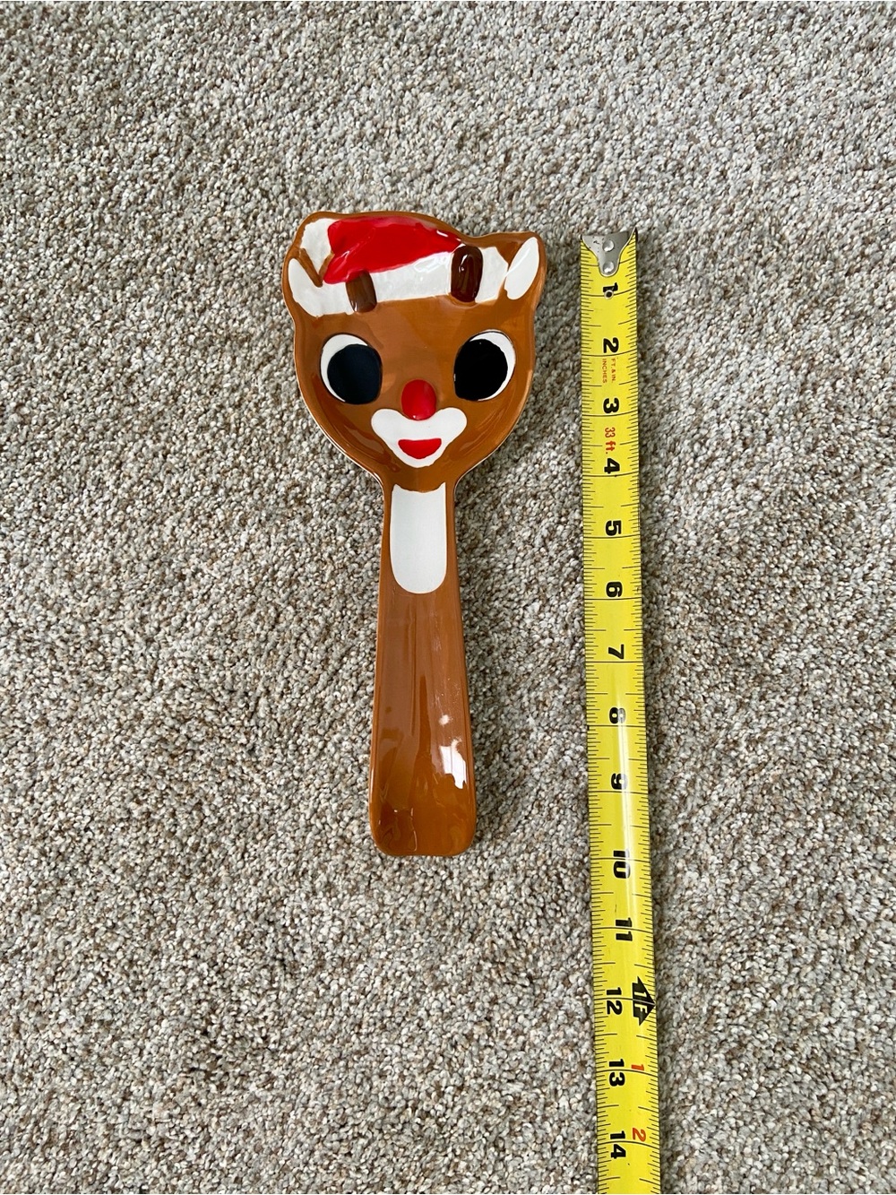 Zrike Rudolph The Red-Nosed Reindeer Ceramic Figural Spoon Rest Holiday Decor - Picture 3 of 12